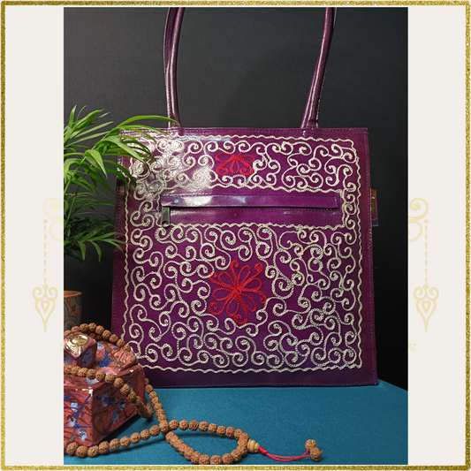 Plum Filigree Handbag