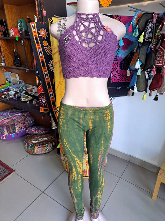 Purple Star Crochet Crop