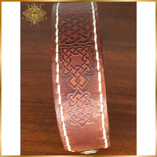 Leather Cuff / Bracelet Celtic Symbols