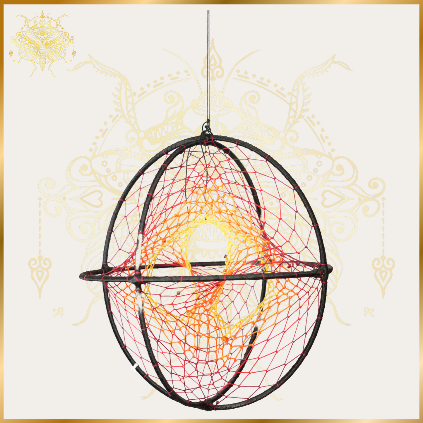 Red Yellow Orange Psy-Orb Dream Catcher