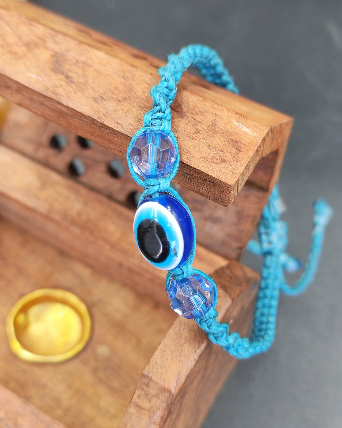 Evil Eye Crystal Macramé Bracelet