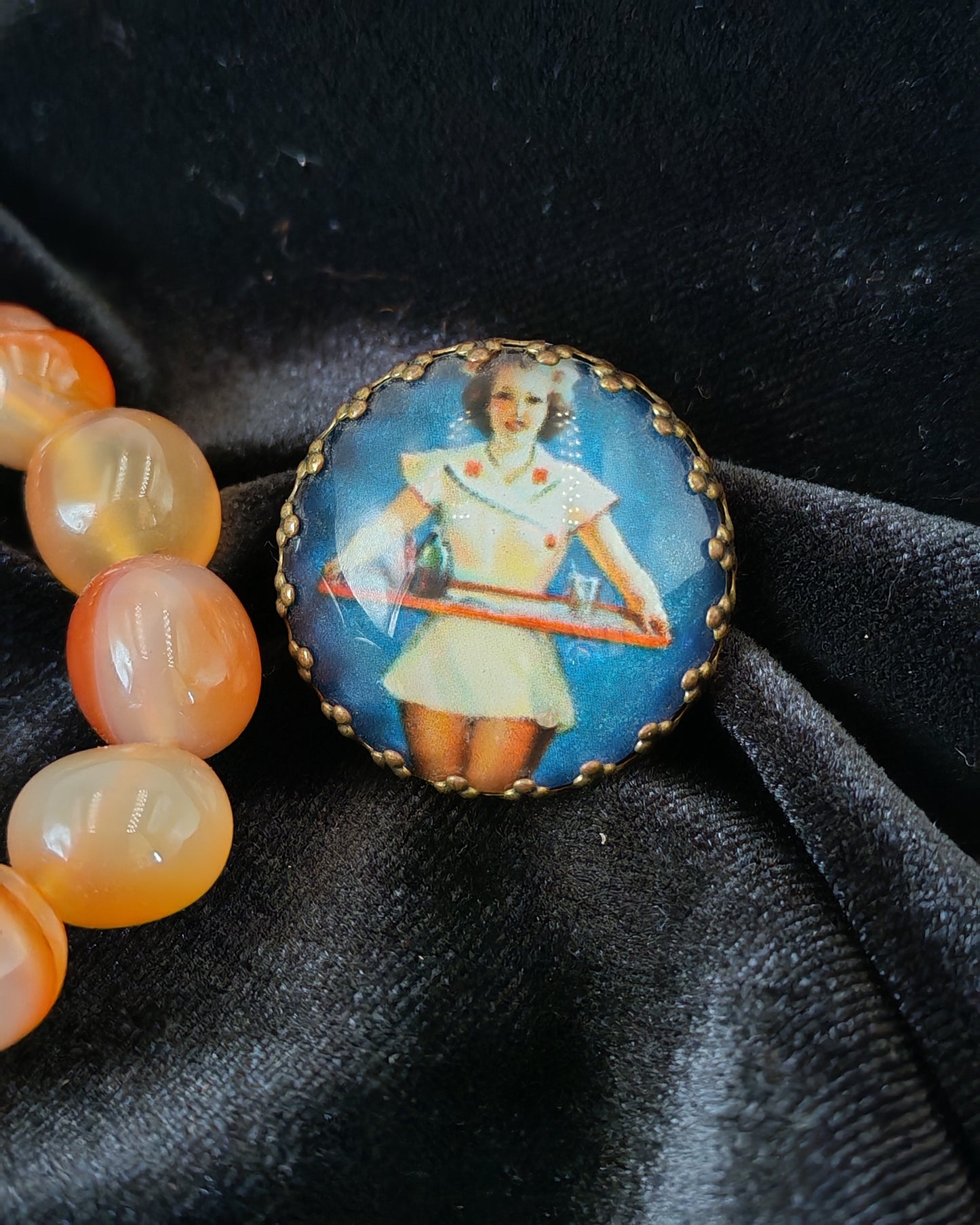 Pin-Up Waitress Brooch