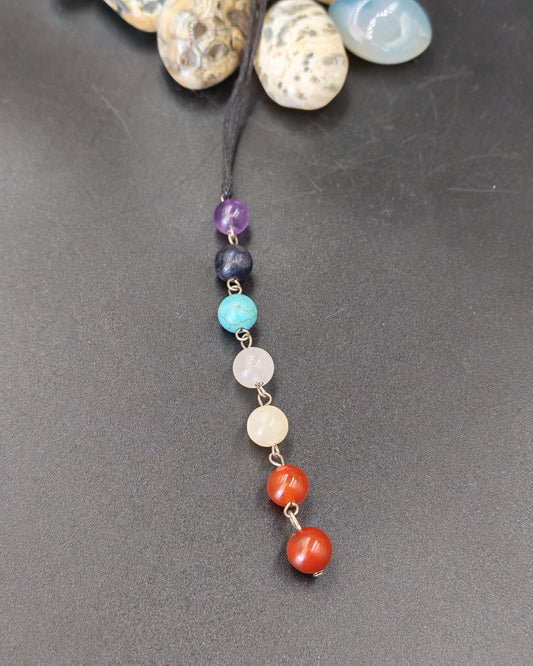 7 Chakra Bead Linked Chain Pendant