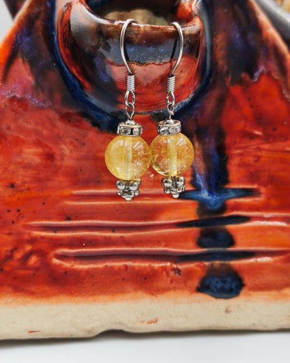 Crystal Bead Drop Earrings