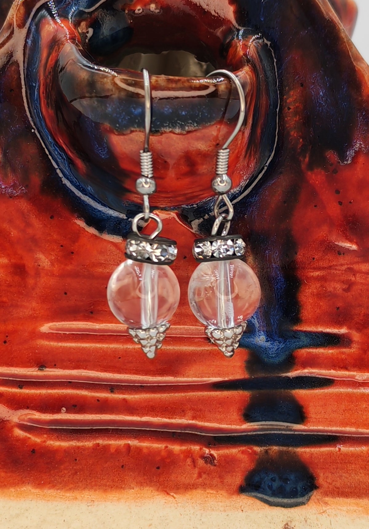Crystal Bead Drop Earrings