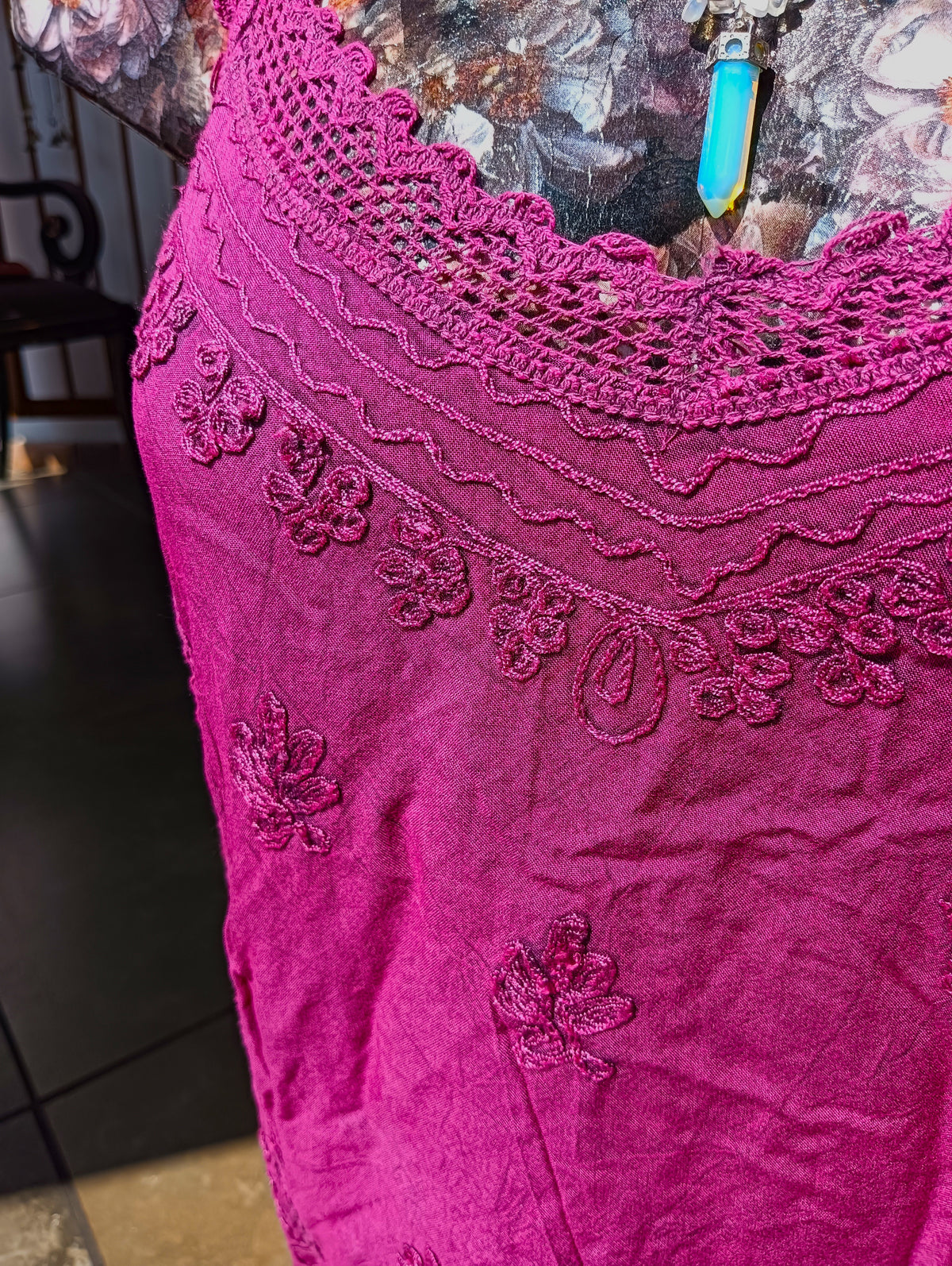 Embroidered Lace Cami Top