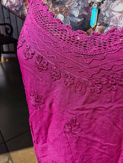 Embroidered Lace Cami Top