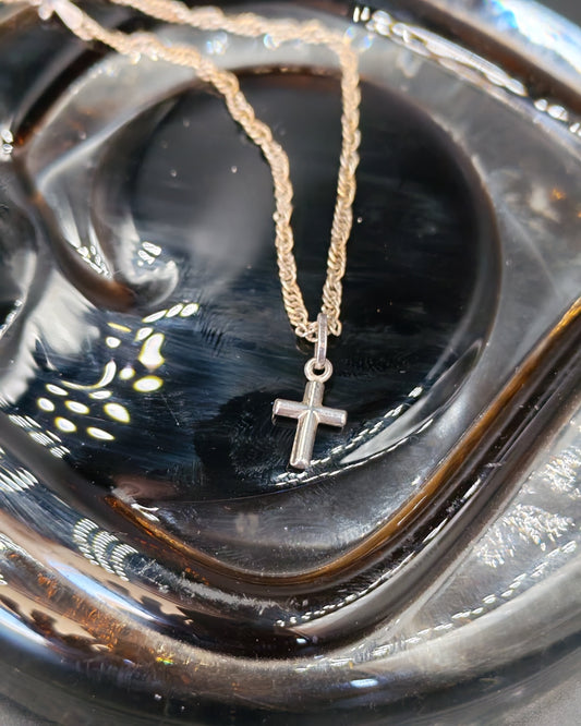 Two-Tone Cross Charm Bracelet – Silver & Gold