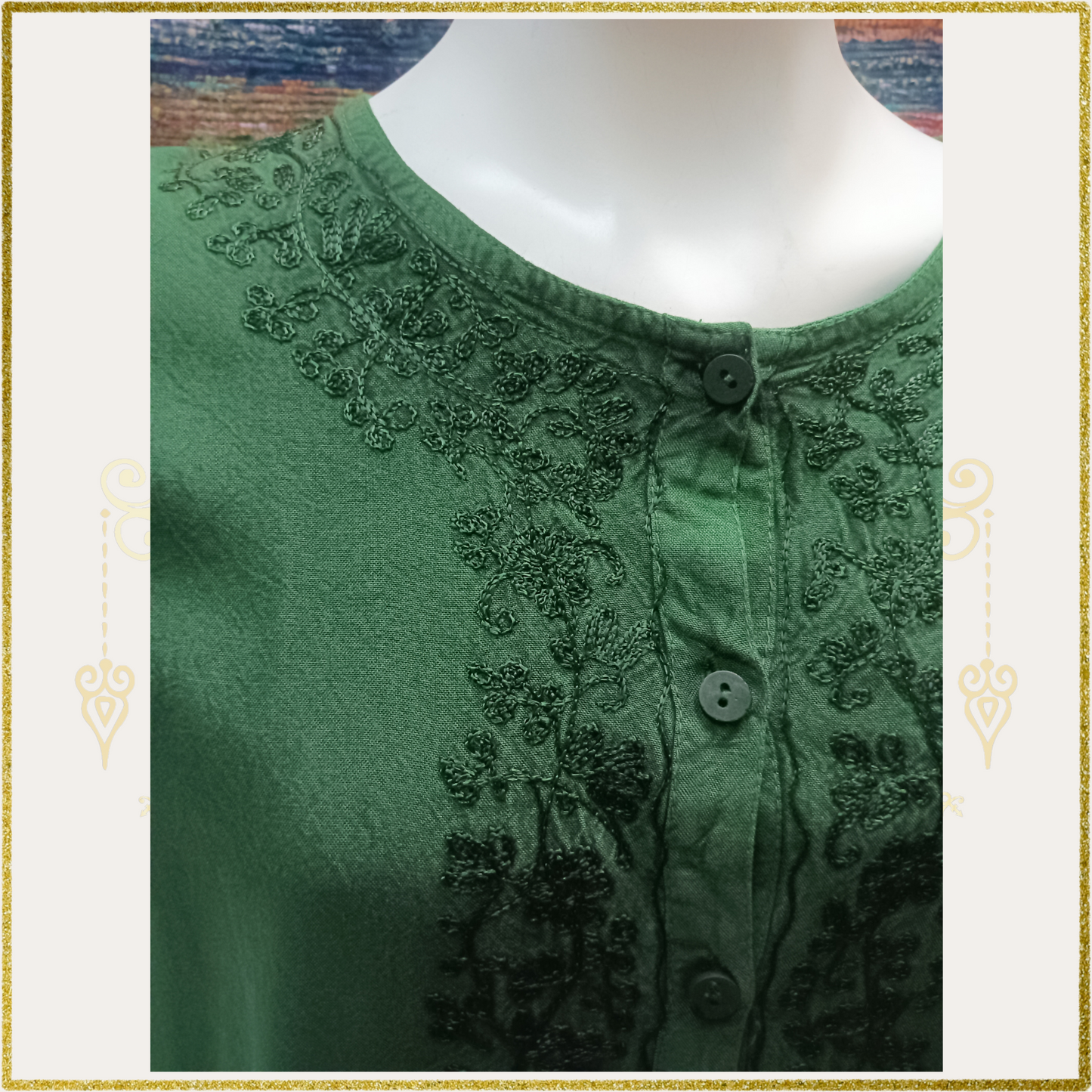 Deep Green Short Sleeve Blouse