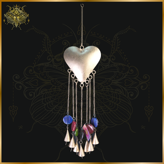 Heart Brass Hanging Bells