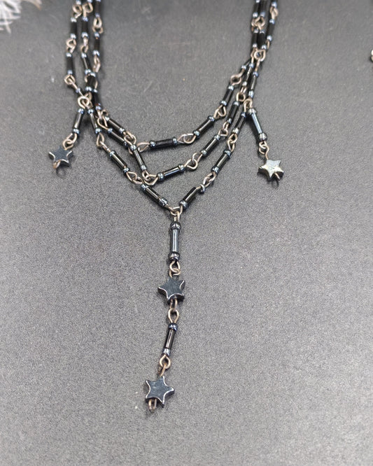 Hematite Stars Triple-Strand Necklace & Bracelet Set