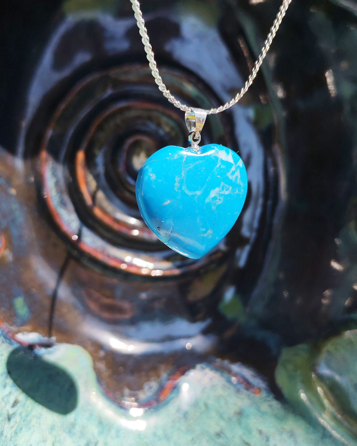 Blue Howlite Large Heart Pendant