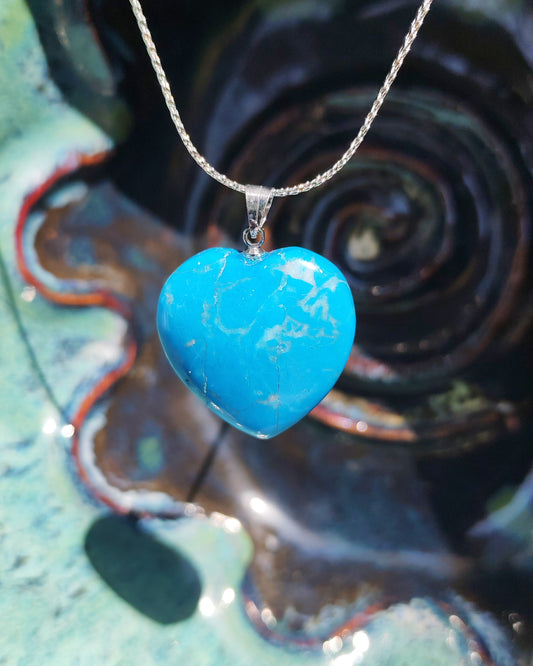 Blue Howlite Large Heart Pendant