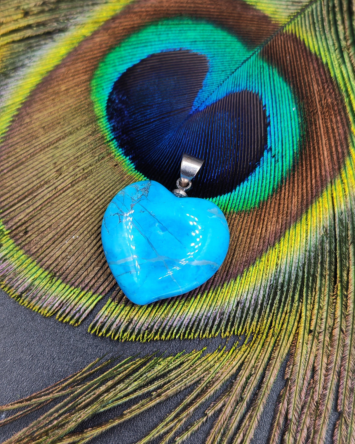 Blue Howlite Heart Pendant