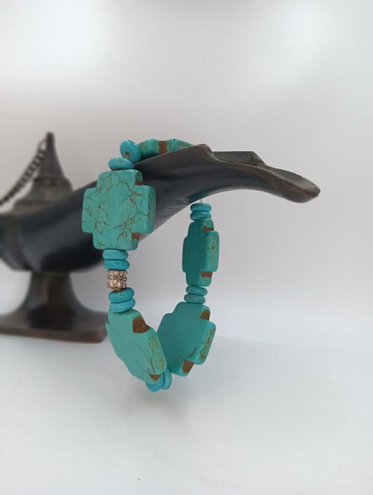 Howlite & Resin Cross