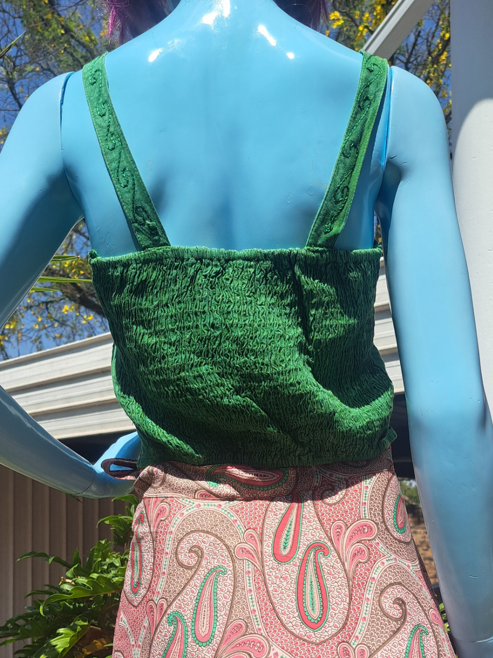 Emerald Embroidered Crop