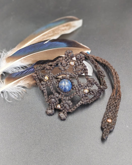 Lapis Lazuli Macramé Filigree Bracelet