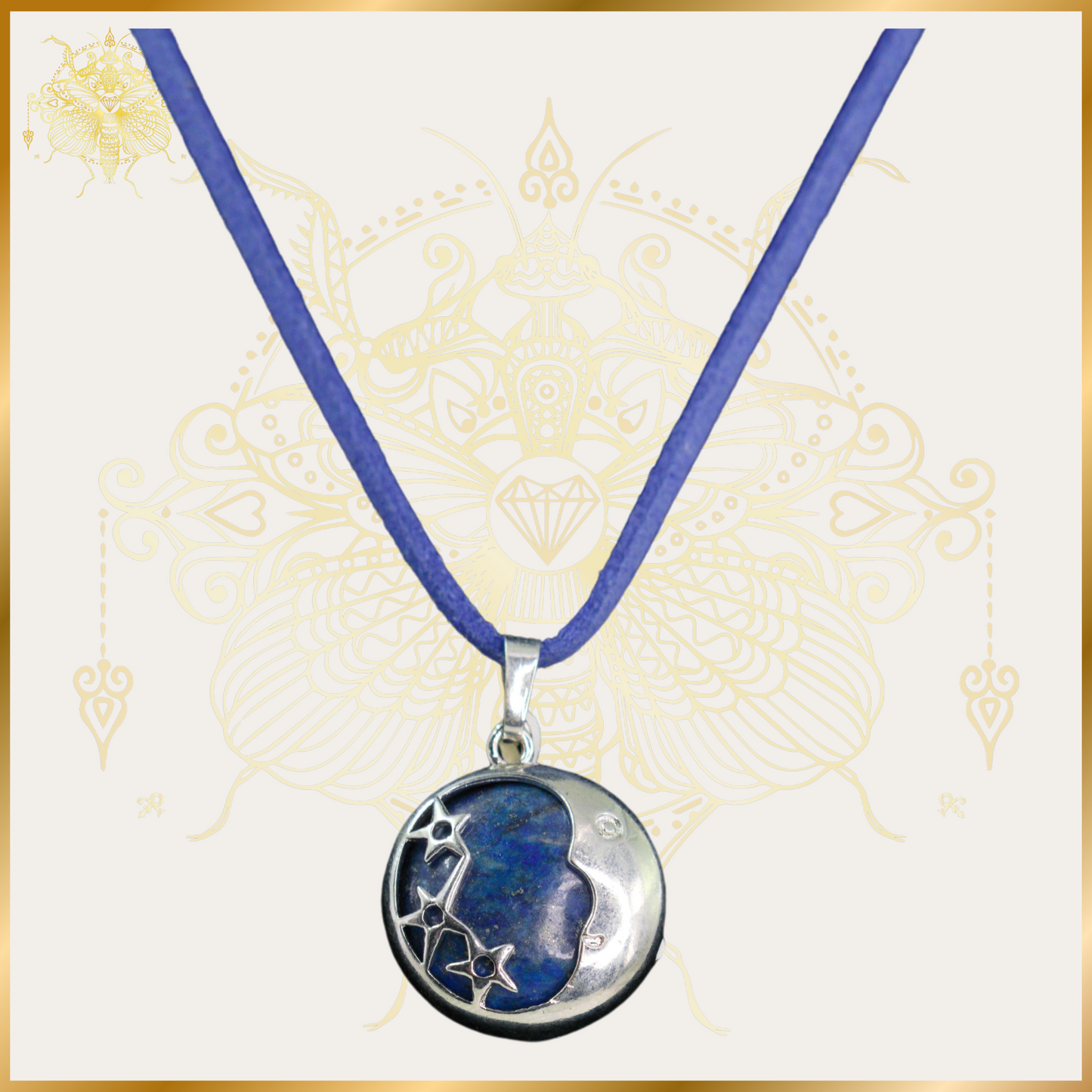 Lapis Lazuli- Star And Moon Pendant