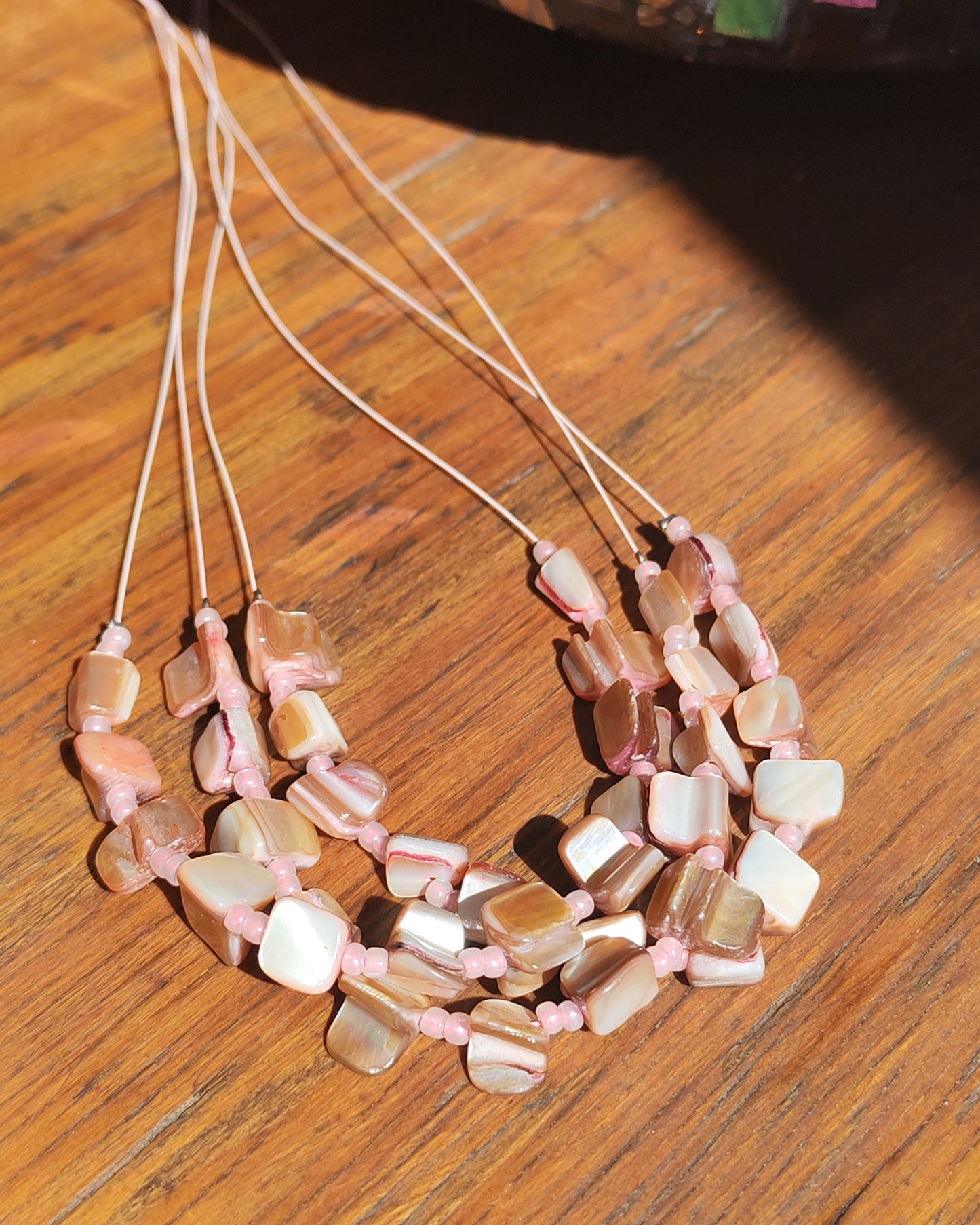 Mother of Pearl Chip Multi-Strand Necklace