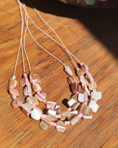 Mother of Pearl Chip Multi-Strand Necklace