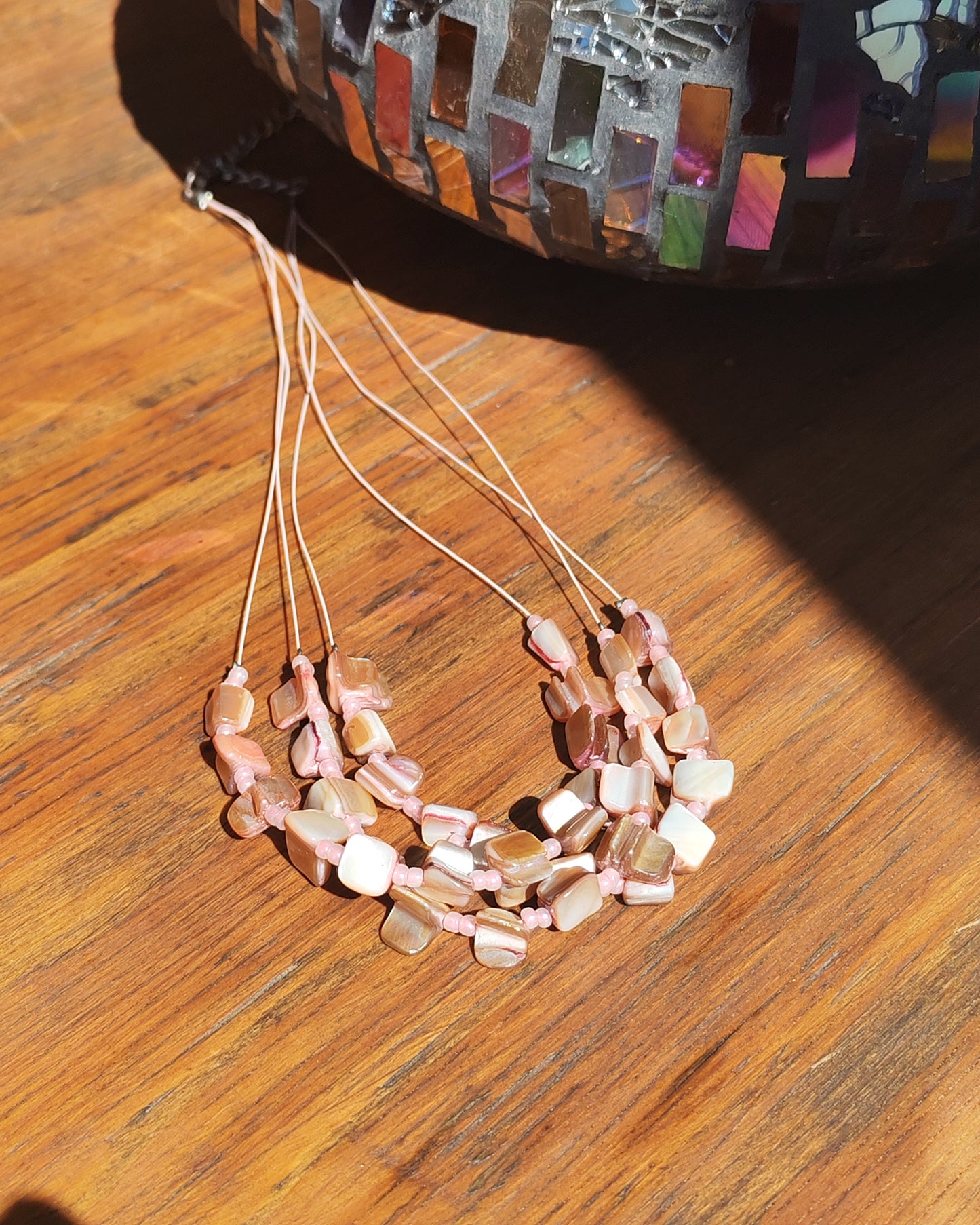 Mother of Pearl Chip Multi-Strand Necklace