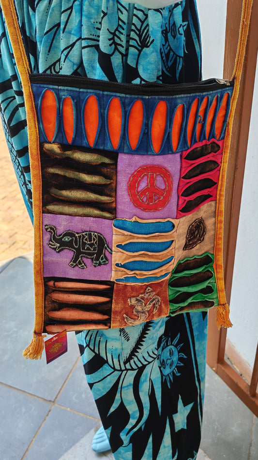Nepalese Hemp Patchwork Sling Bag
