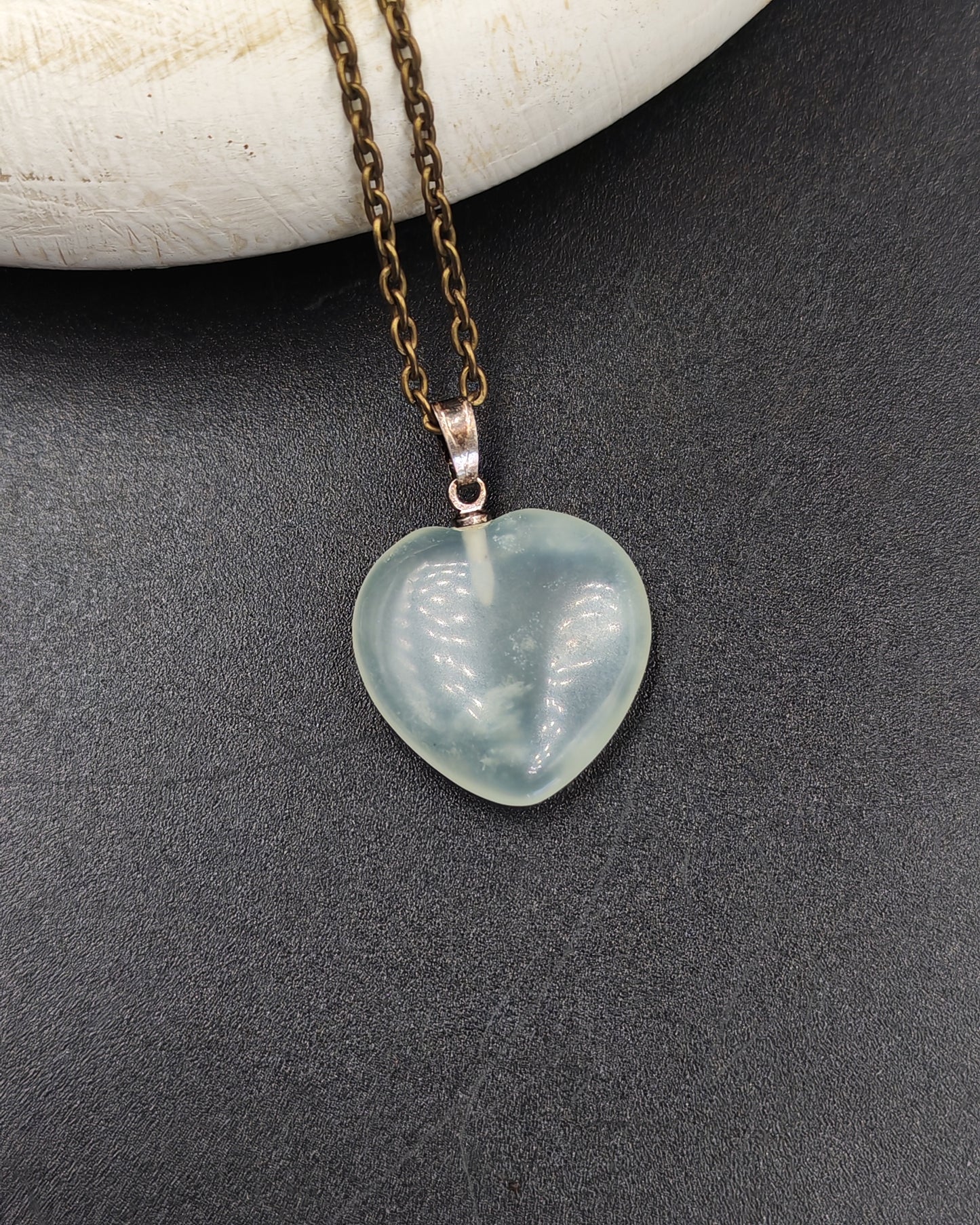 Natural Jadeite Heart Pendant
