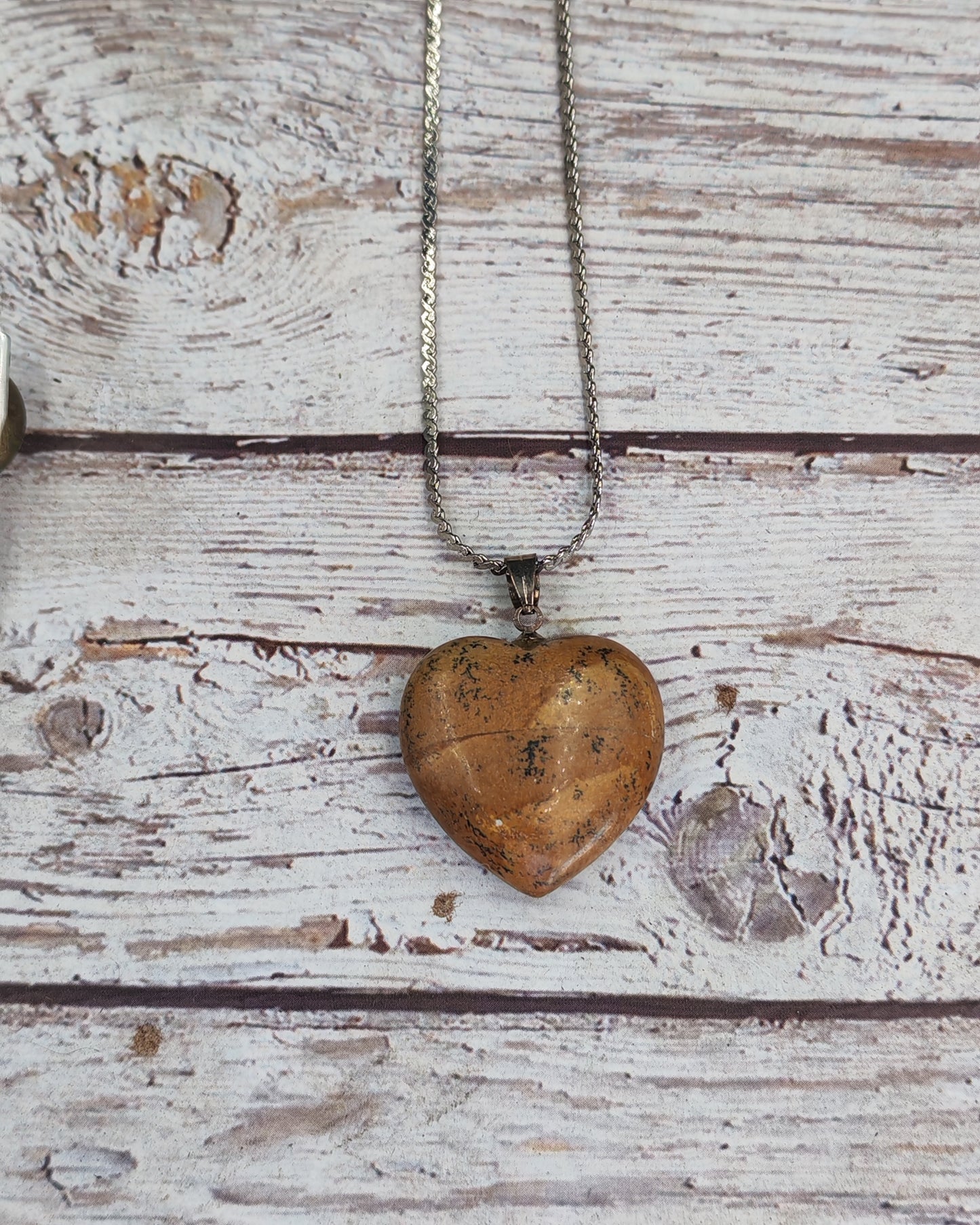 Natural Picture Jasper Heart Pendant