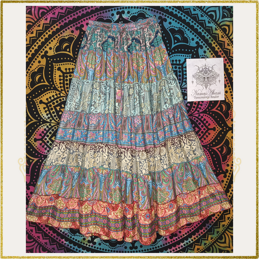 Multicolored Layered Gypsy Skirt