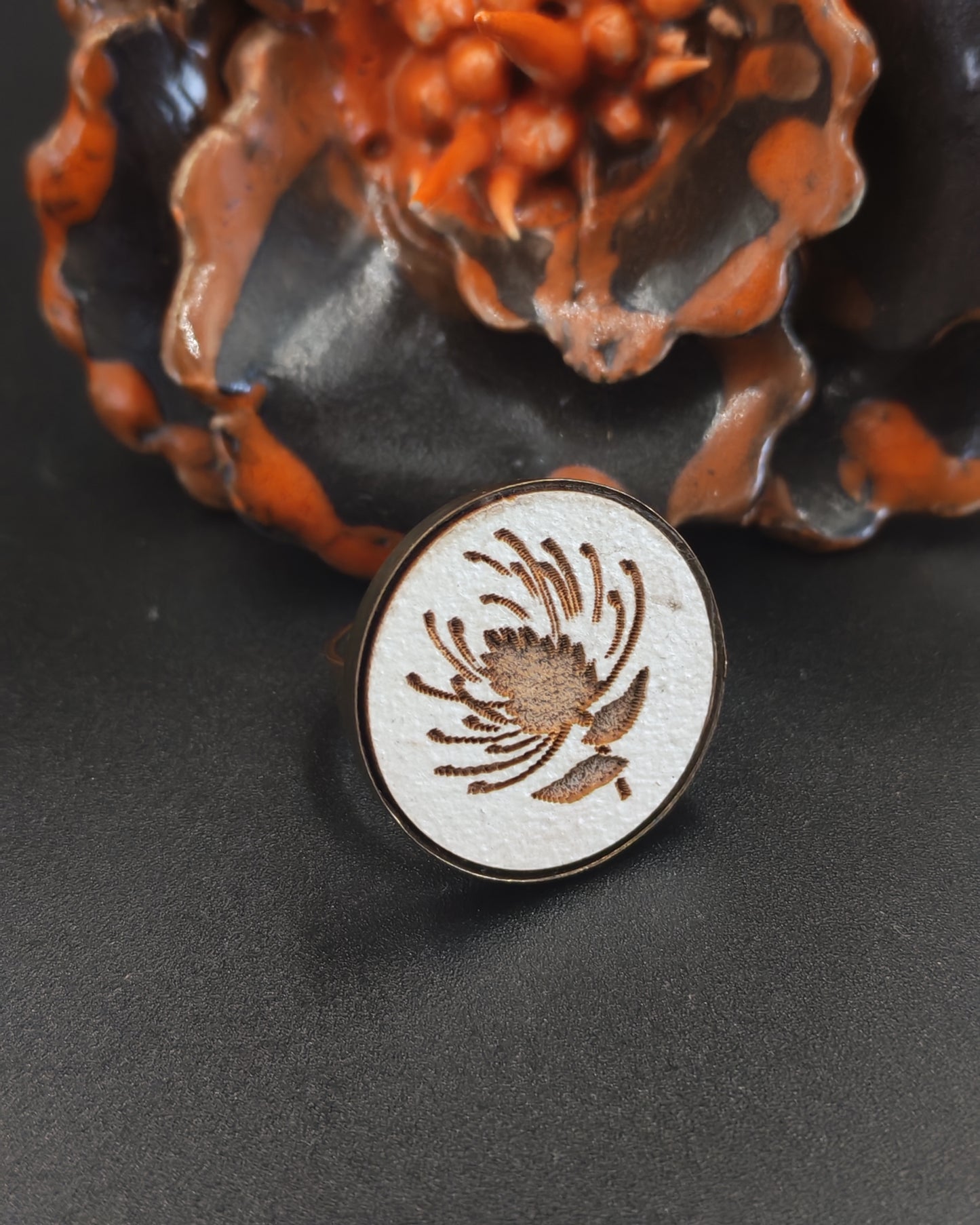 Protea Brass Ring