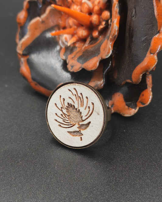 Protea Brass Ring