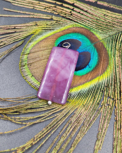 Purple Agate Rectangle Pendant