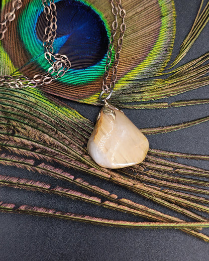 Natural Rutilated Citrine Tumbled Pendant