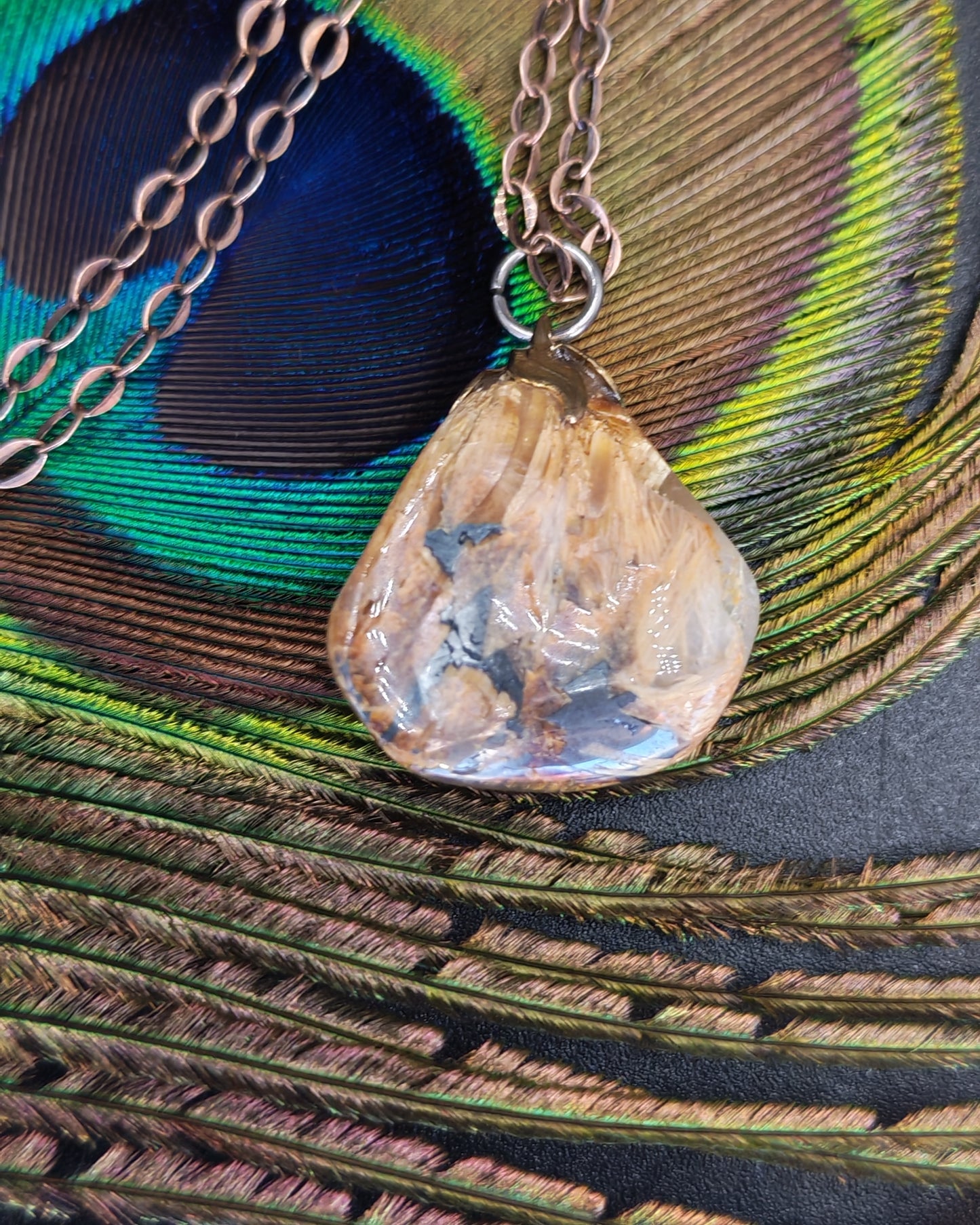 Natural Rutilated Citrine Tumbled Pendant
