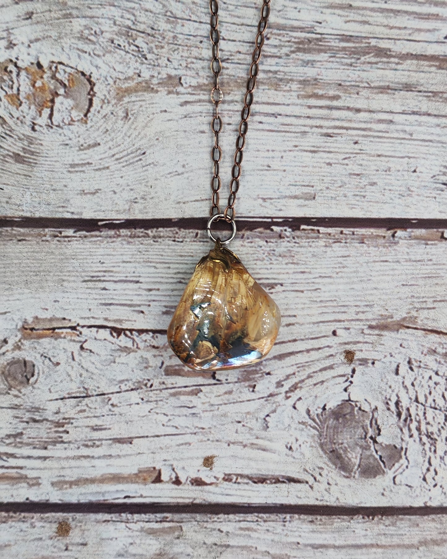 Natural Rutilated Citrine Tumbled Pendant