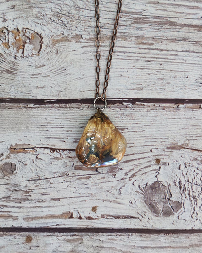 Natural Rutilated Citrine Tumbled Pendant