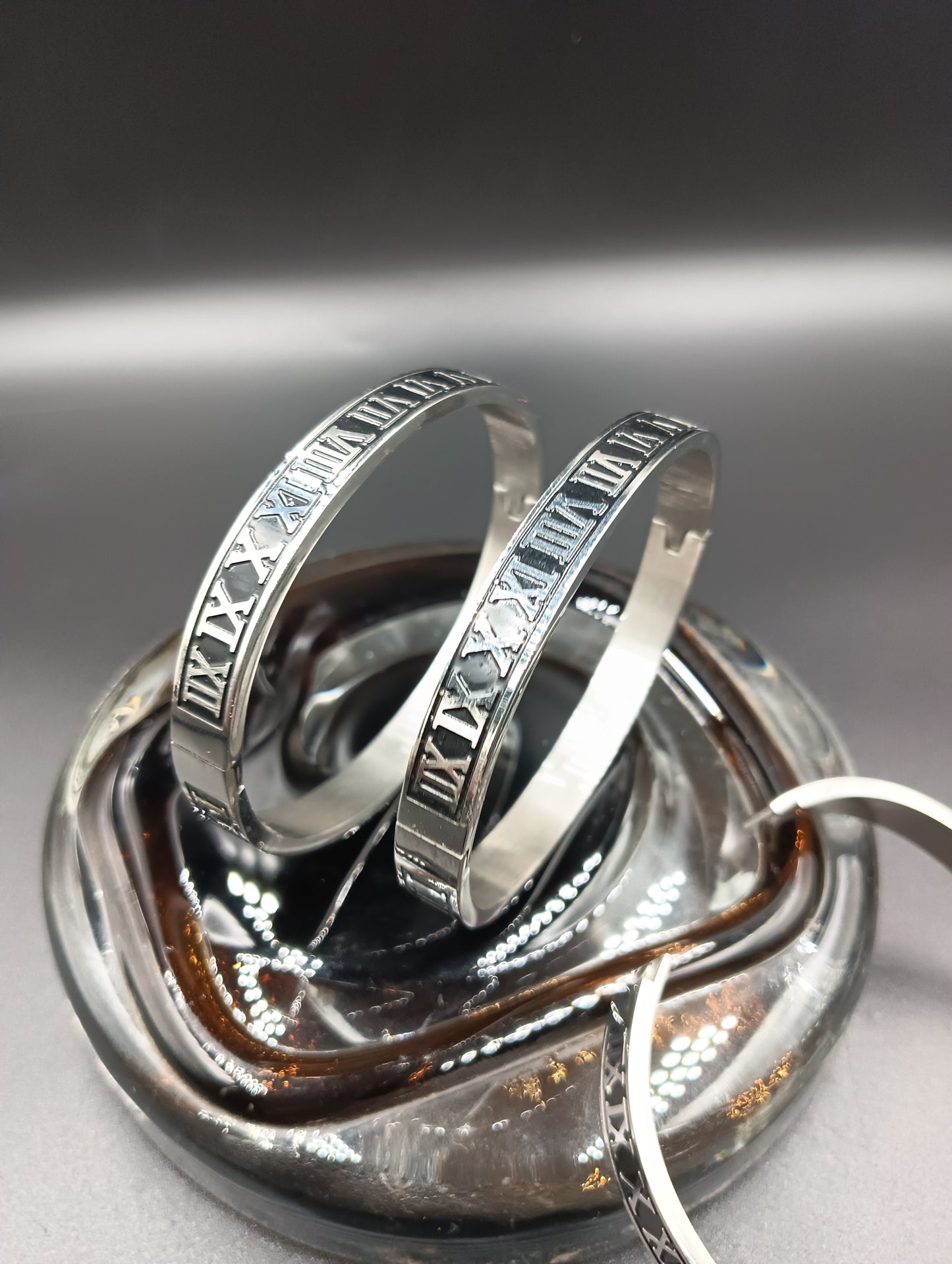 Sleek Roman Numeral Bangle