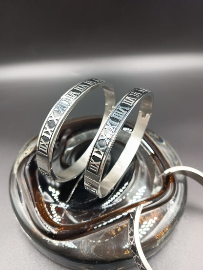Sleek Roman Numeral Bangle