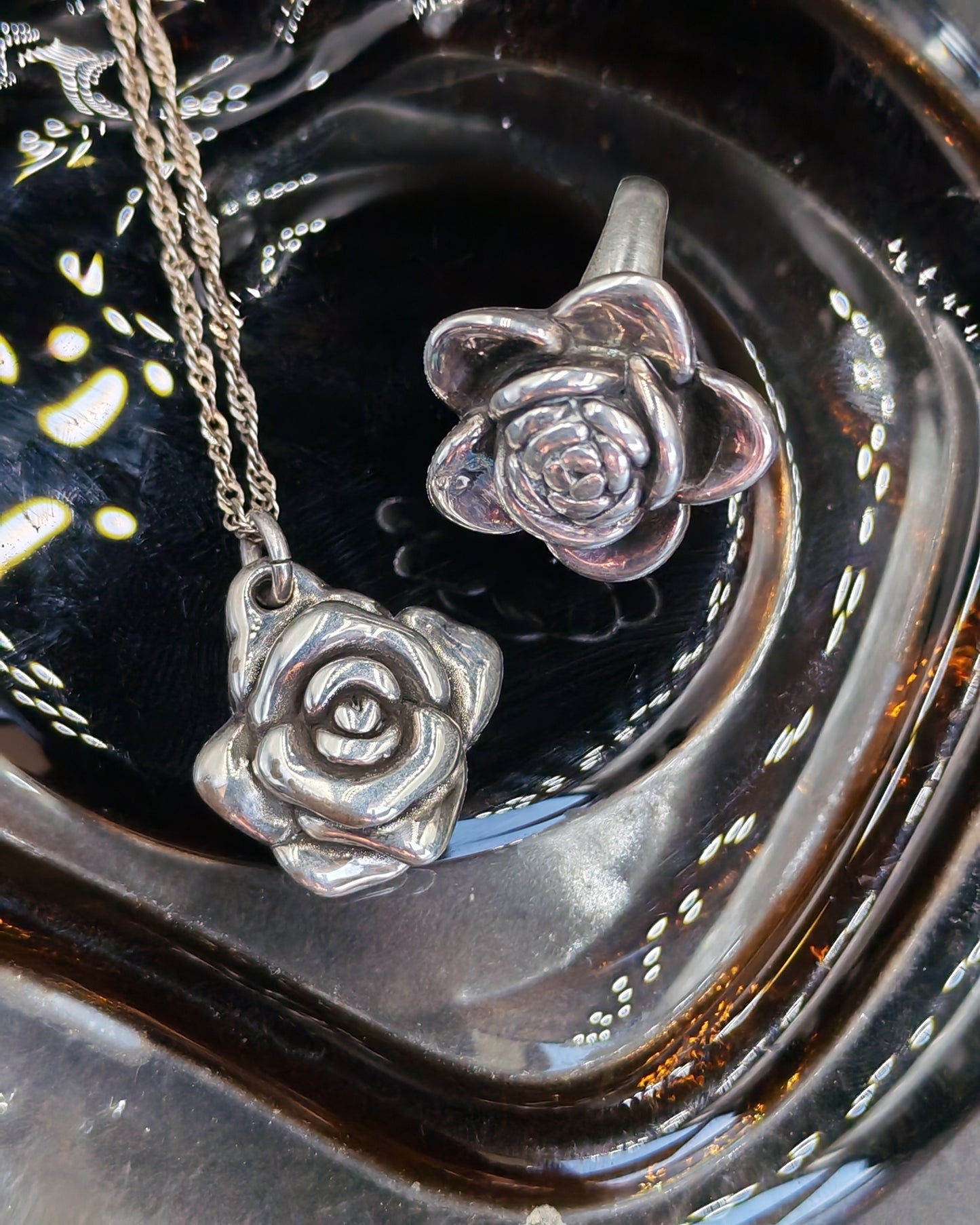 Silver Roses Set
