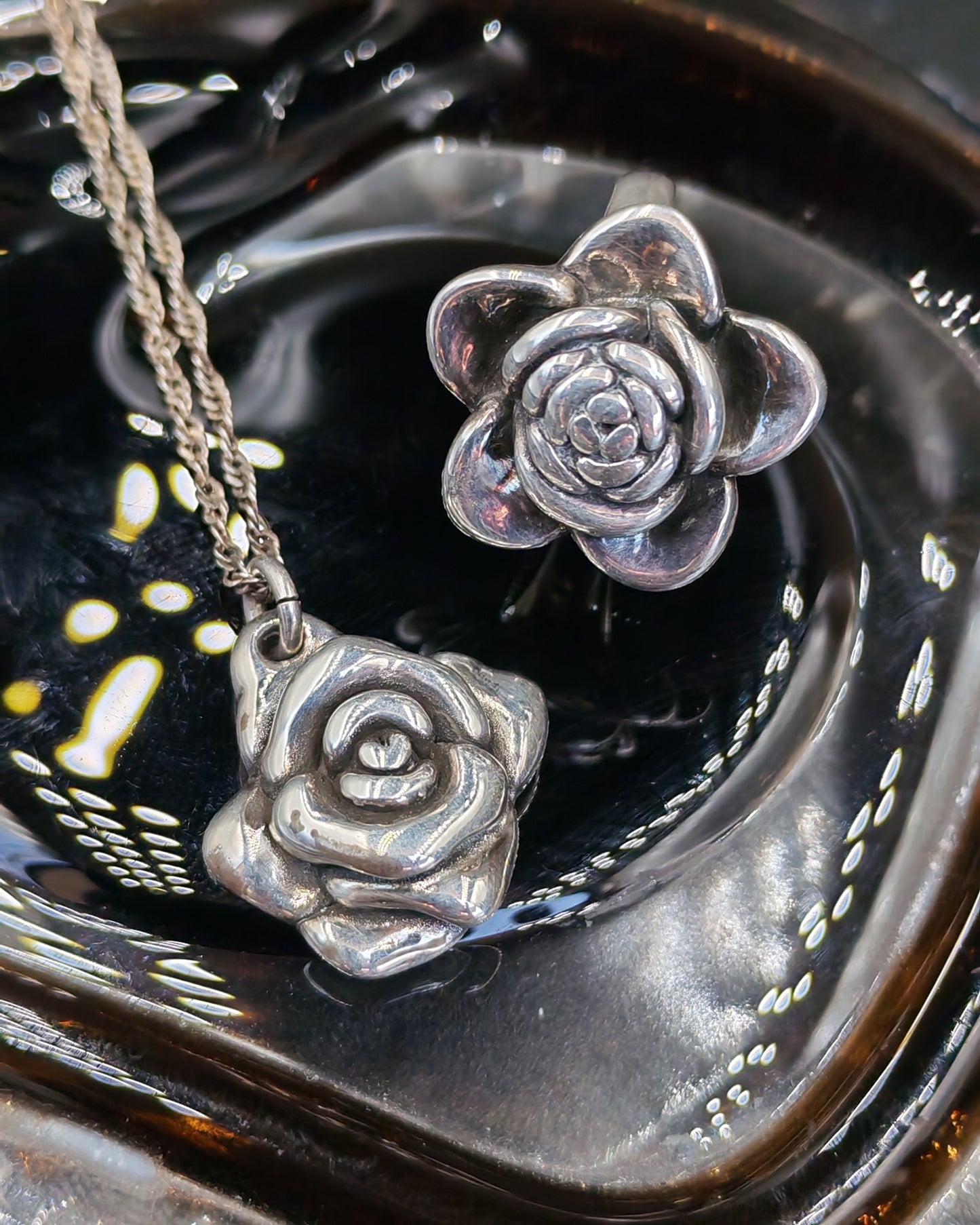 Silver Roses Set