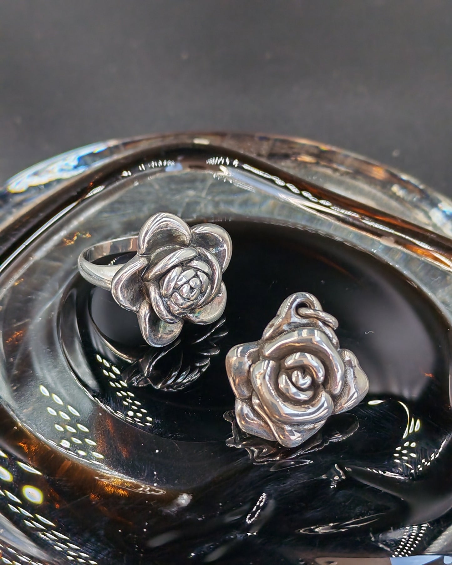 Silver Roses Set