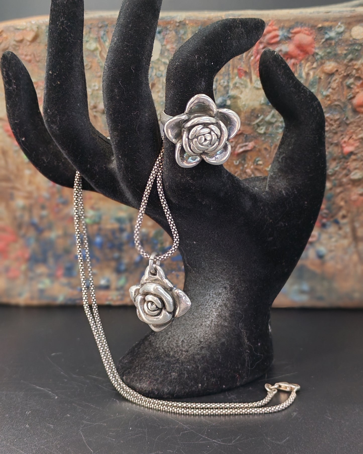Silver Roses Set