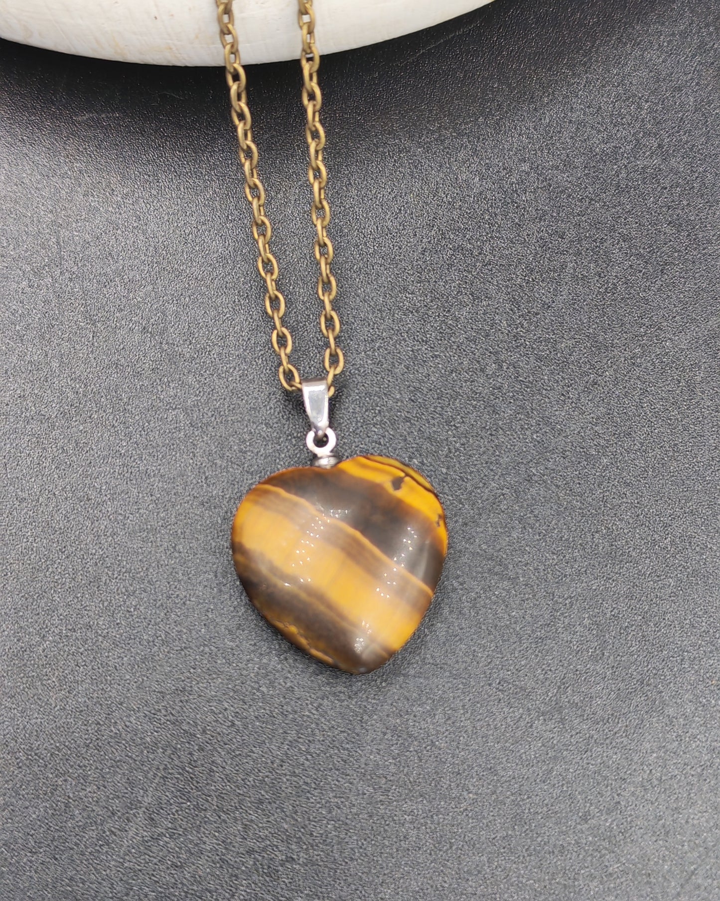 Tiger's Eye Heart Pendant