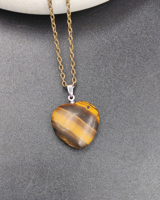 Tiger's Eye Heart Pendant