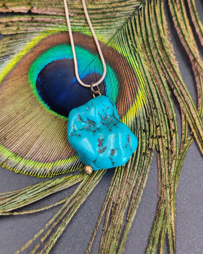 Turquoise Freeform Chunky Pendant