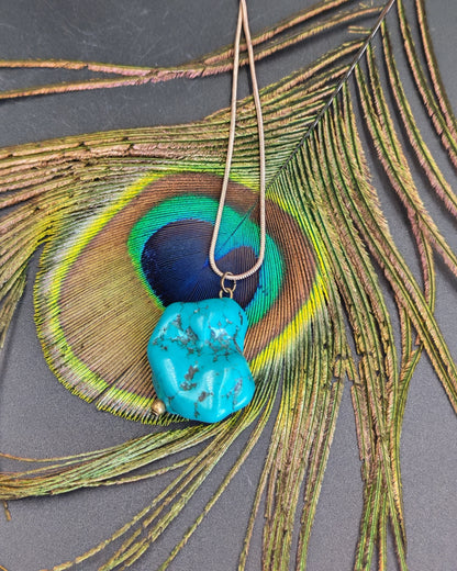 Turquoise Freeform Chunky Pendant