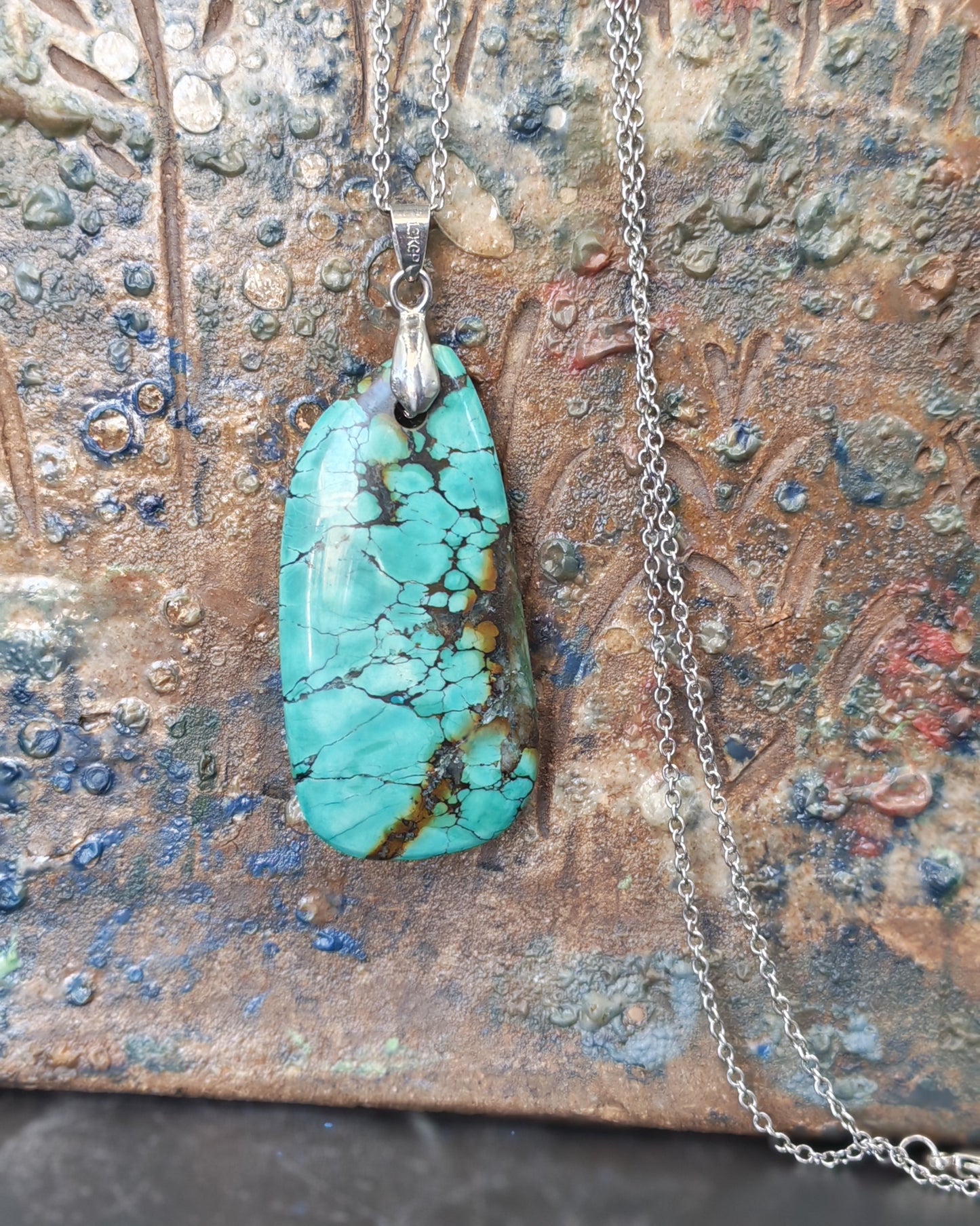 Turquoise Freeform Pendant