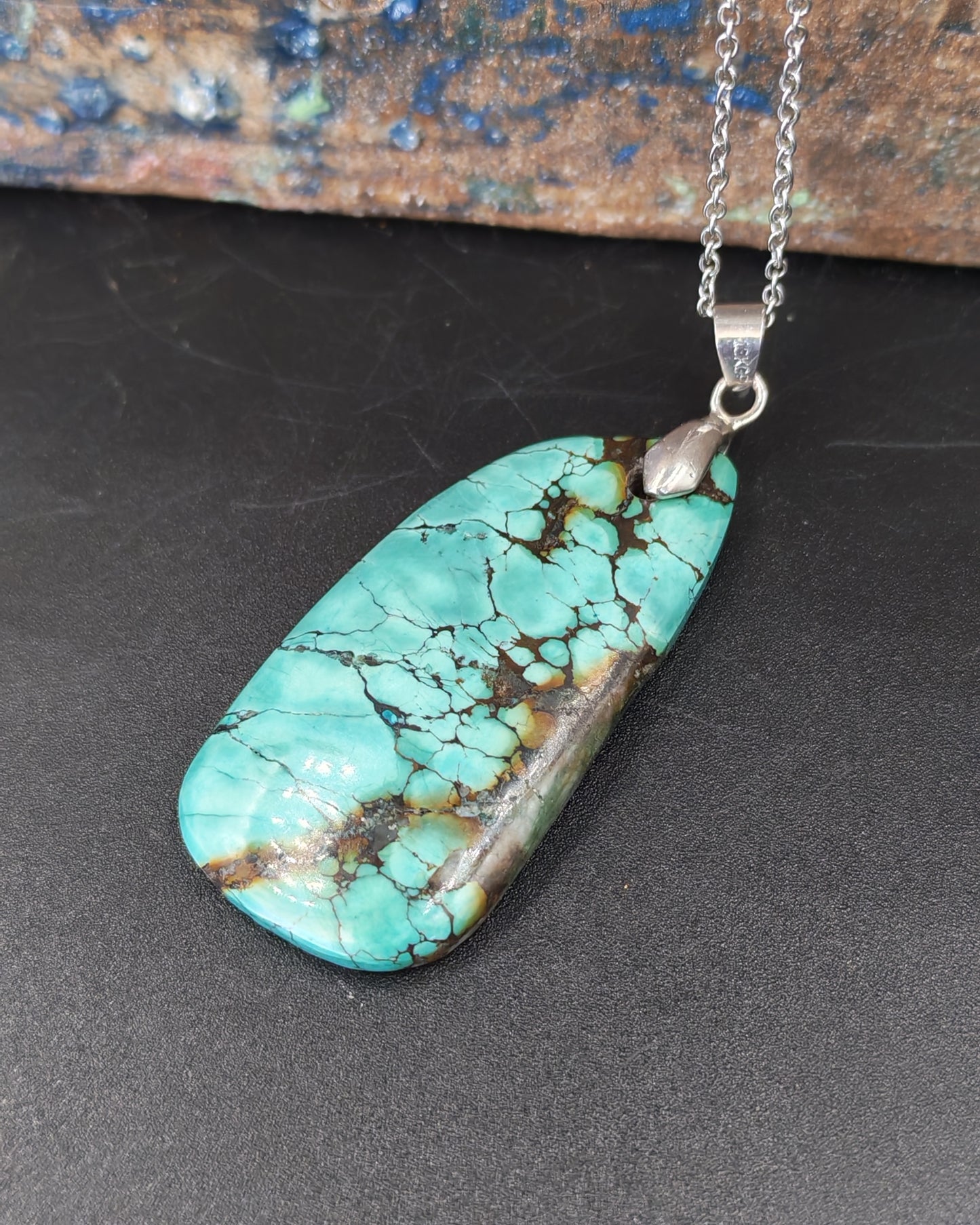 Turquoise Freeform Pendant