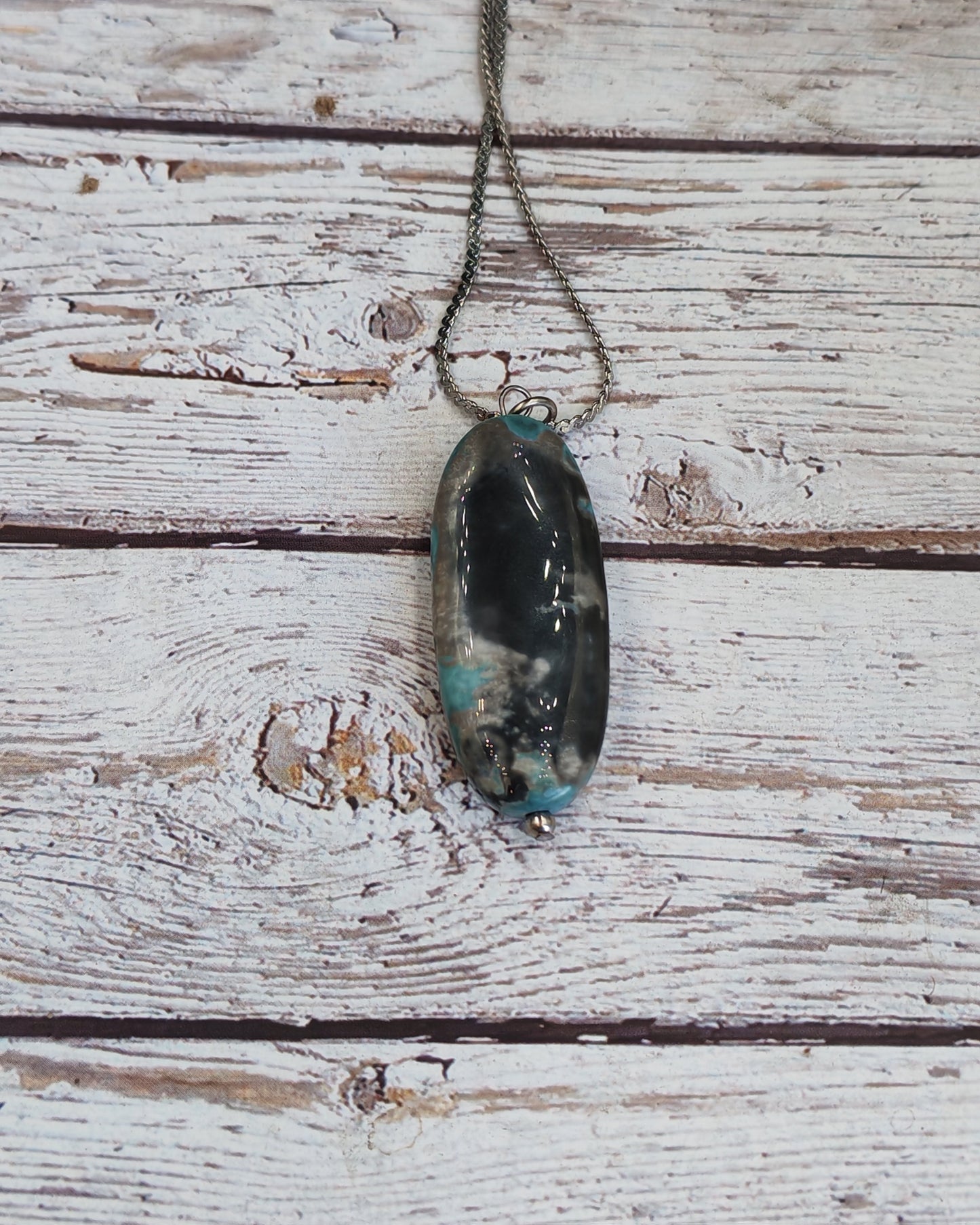 Turquoise Oblong Polished Pendant