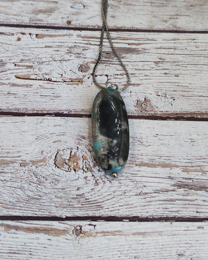 Turquoise Oblong Polished Pendant